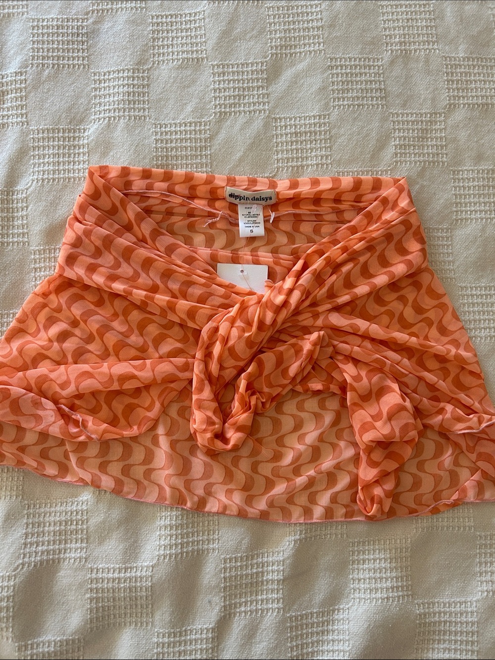 Dippin daisy’sOrange Wave Print Mini sarong small New!